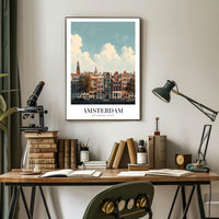 Amsterdam's Iconic Canal View Urban or Cityscape Poster PosterGoat