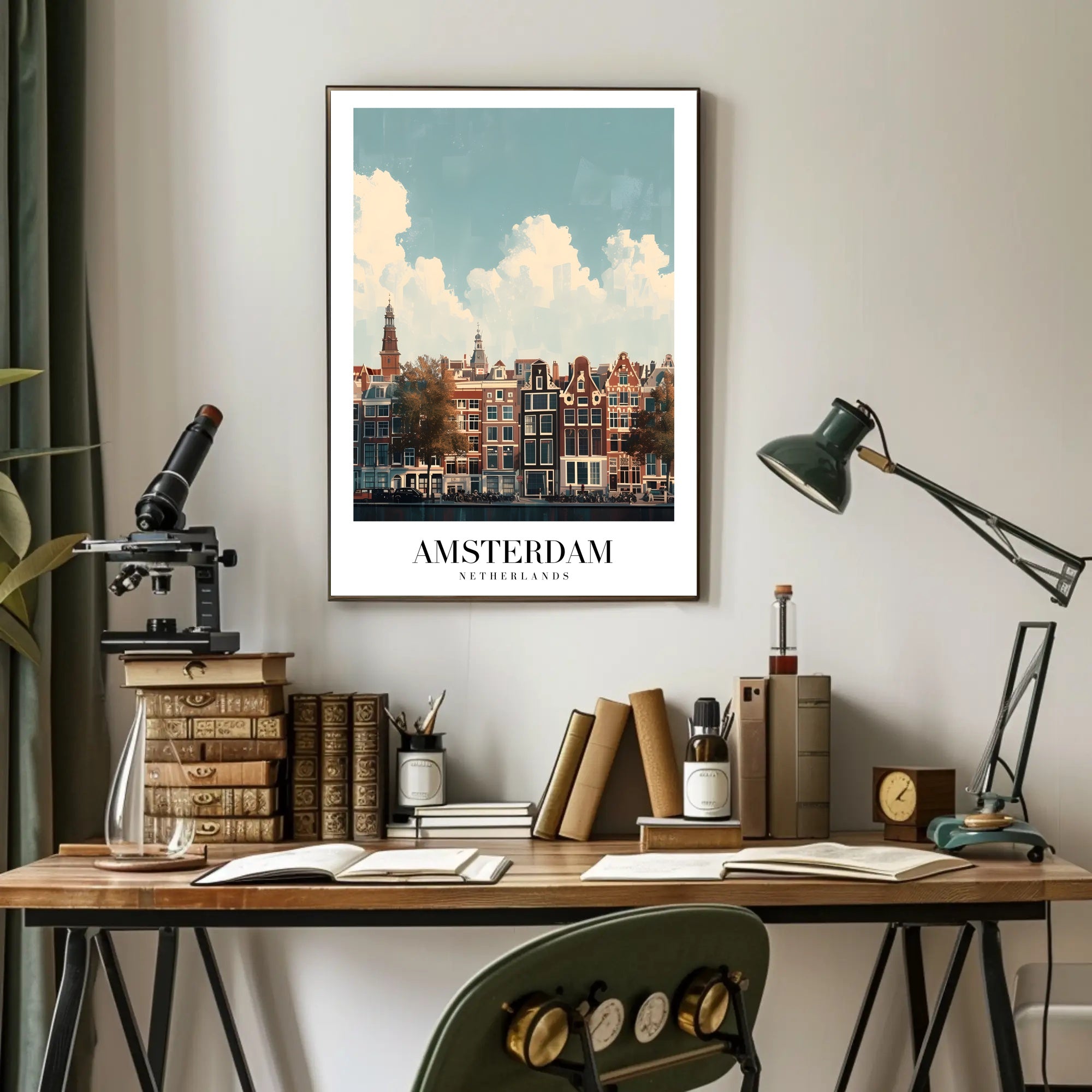 Amsterdam's Iconic Canal View Urban or Cityscape Poster PosterGoat