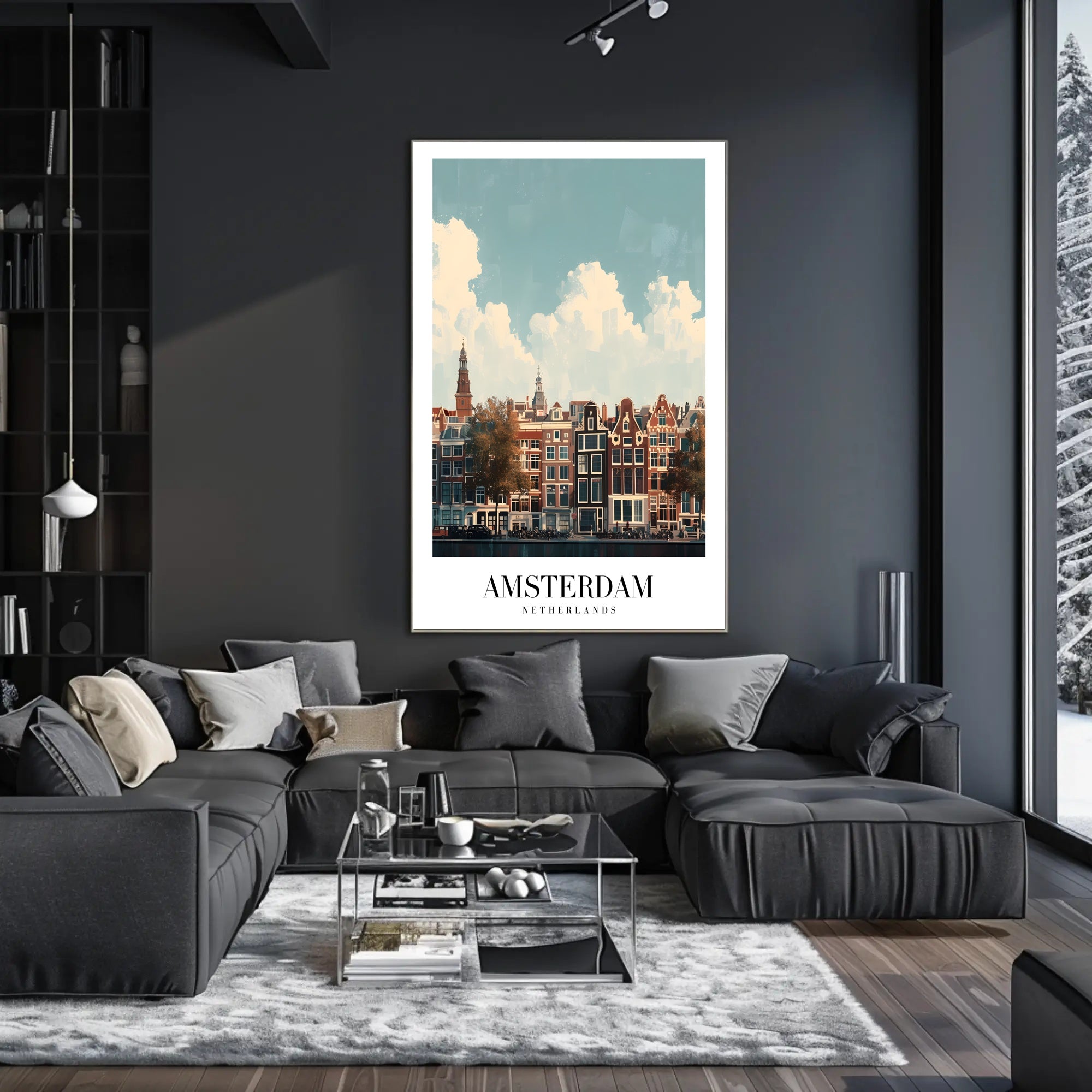Amsterdam's Iconic Canal View Urban or Cityscape Poster PosterGoat