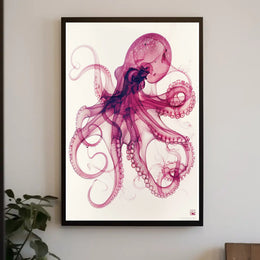 Anatomical Octopus Illustration in Artistic Animal Poster PosterGoat