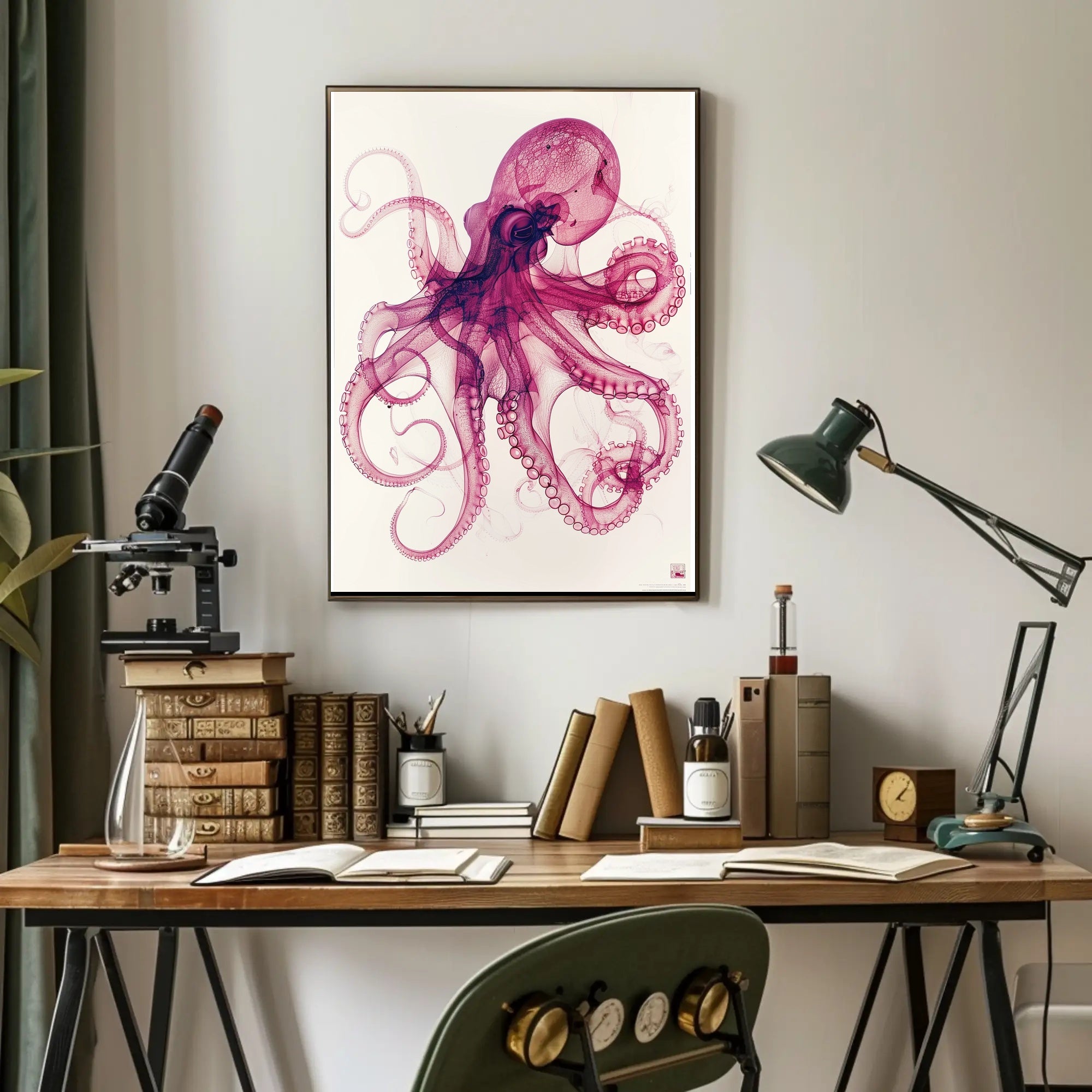 Anatomical Octopus Illustration in Artistic Animal Poster PosterGoat