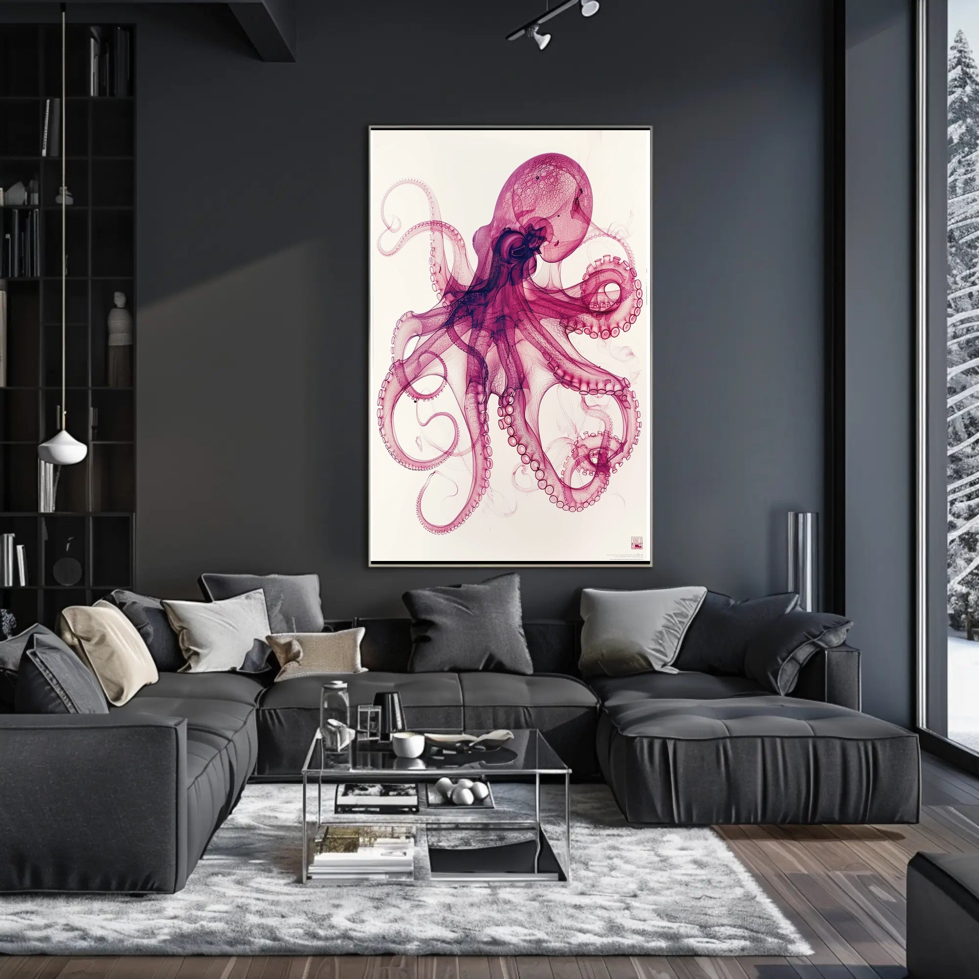 Anatomical Octopus Illustration in Artistic Animal Poster PosterGoat