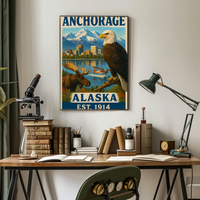 Anchorage Alaska Adventure Vintage Travel Poster PosterGoat