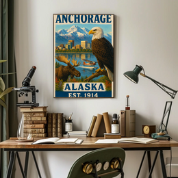 Anchorage Alaska Adventure Vintage Travel Poster PosterGoat