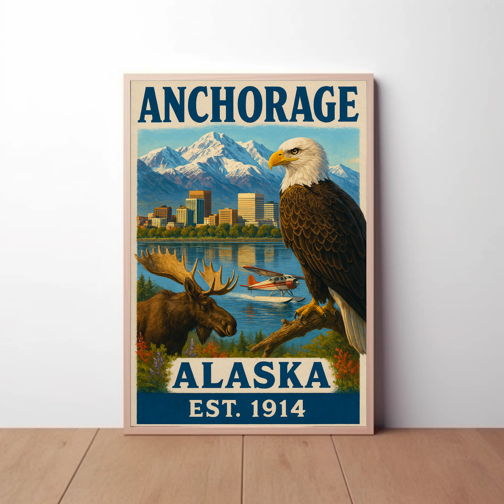 Anchorage Alaska Adventure Vintage Travel Poster PosterGoat