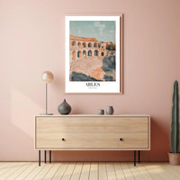 Ancient Arles Amphitheater Illustration Historical or Presidential Poster PosterGoat