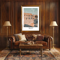 Ancient Arles Amphitheater Illustration Historical or Presidential Poster PosterGoat