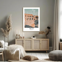 Ancient Arles Amphitheater Illustration Historical or Presidential Poster PosterGoat