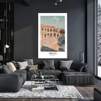 Ancient Arles Amphitheater Illustration Historical or Presidential Poster PosterGoat