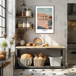 Ancient Arles Amphitheater Illustration Historical or Presidential Poster PosterGoat