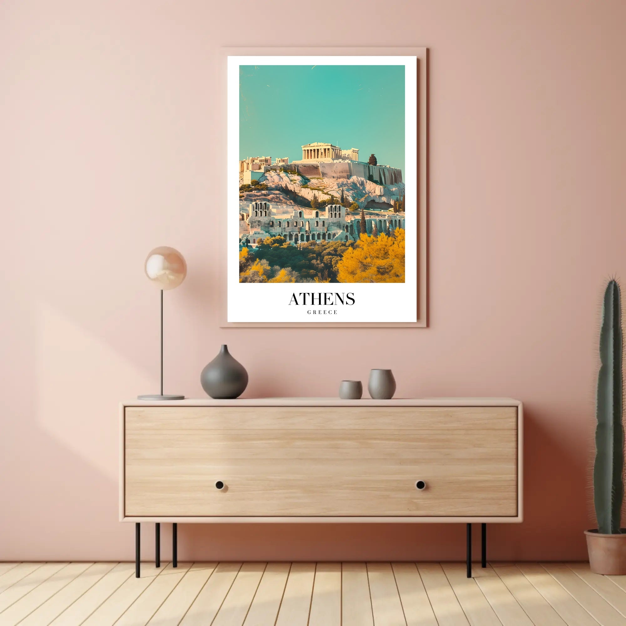 Ancient Athens Acropolis Parthenon Cityscape Travel Poster PosterGoat
