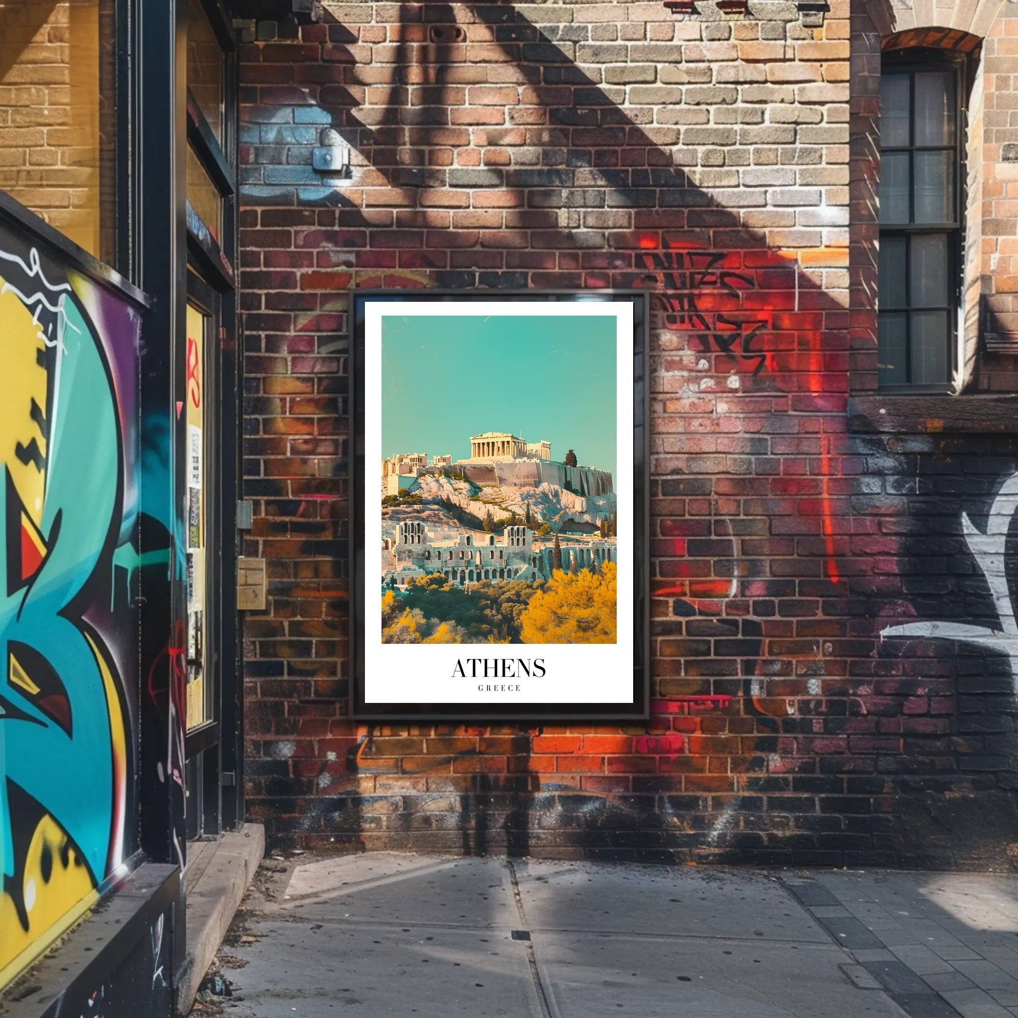 Ancient Athens Acropolis Parthenon Cityscape Travel Poster PosterGoat