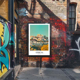 Ancient Athens Acropolis Parthenon Cityscape Travel Poster PosterGoat