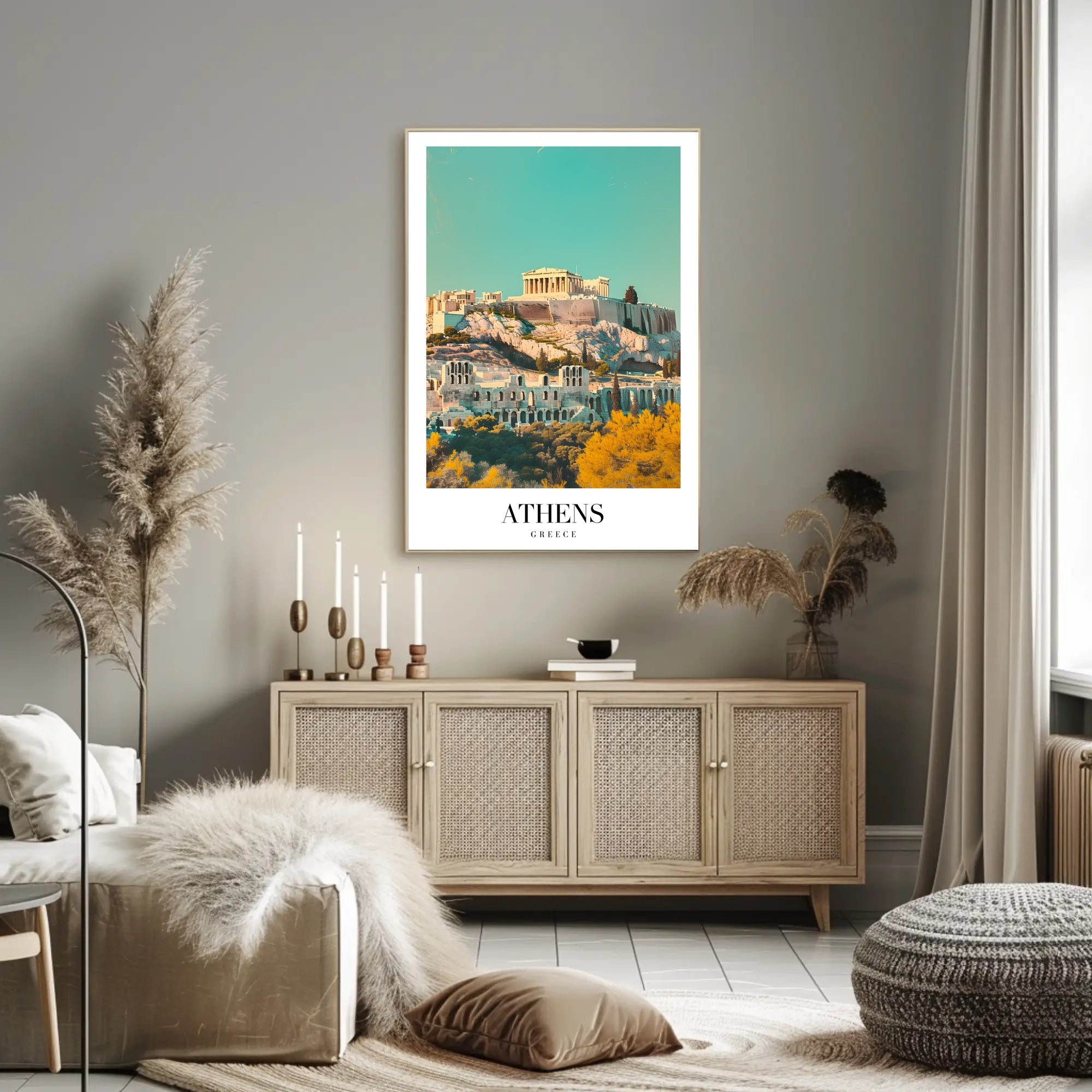 Ancient Athens Acropolis Parthenon Cityscape Travel Poster PosterGoat