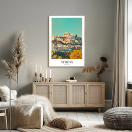 Ancient Athens Acropolis Parthenon Cityscape Travel Poster PosterGoat