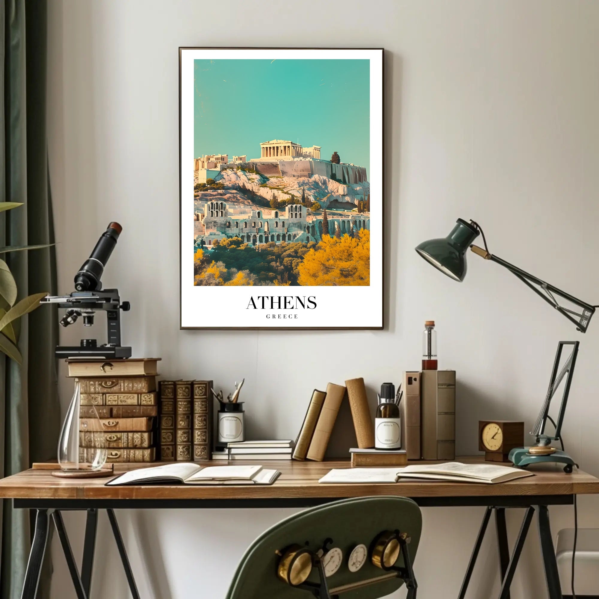 Ancient Athens Acropolis Parthenon Cityscape Travel Poster PosterGoat