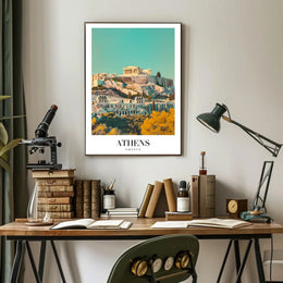 Ancient Athens Acropolis Parthenon Cityscape Travel Poster PosterGoat