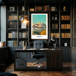 Ancient Athens Acropolis Parthenon Cityscape Travel Poster PosterGoat