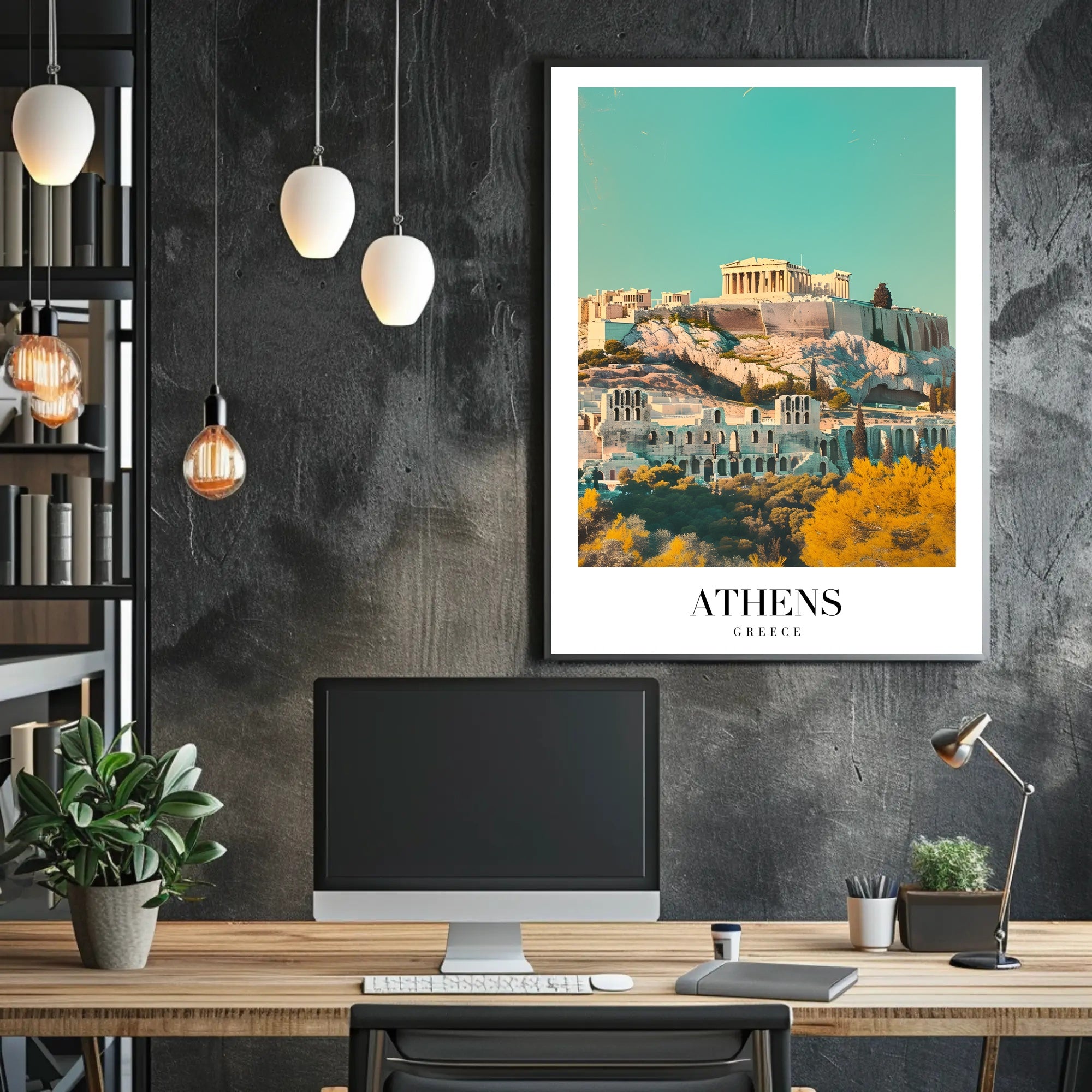 Ancient Athens Acropolis Parthenon Cityscape Travel Poster PosterGoat