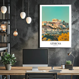 Ancient Athens Acropolis Parthenon Cityscape Travel Poster PosterGoat