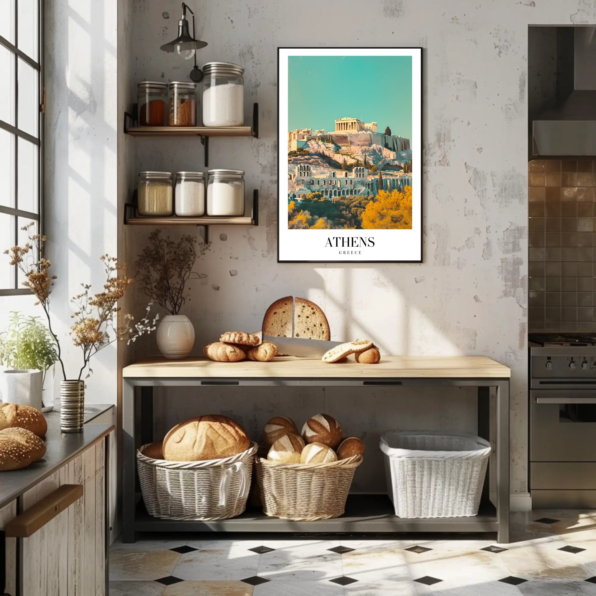 Ancient Athens Acropolis Parthenon Cityscape Travel Poster PosterGoat