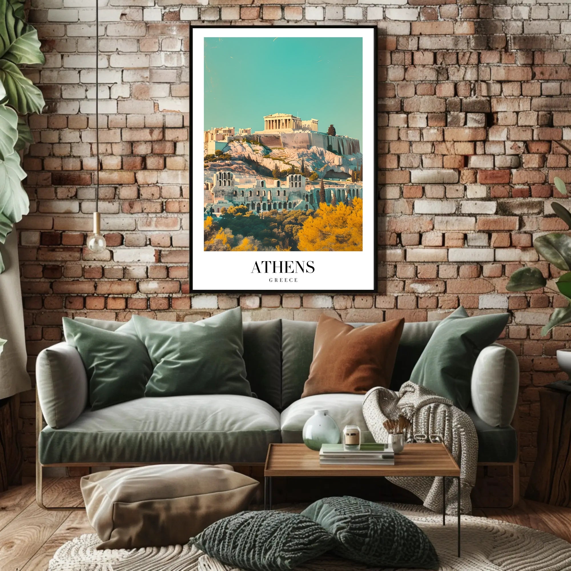 Ancient Athens Acropolis Parthenon Cityscape Travel Poster PosterGoat