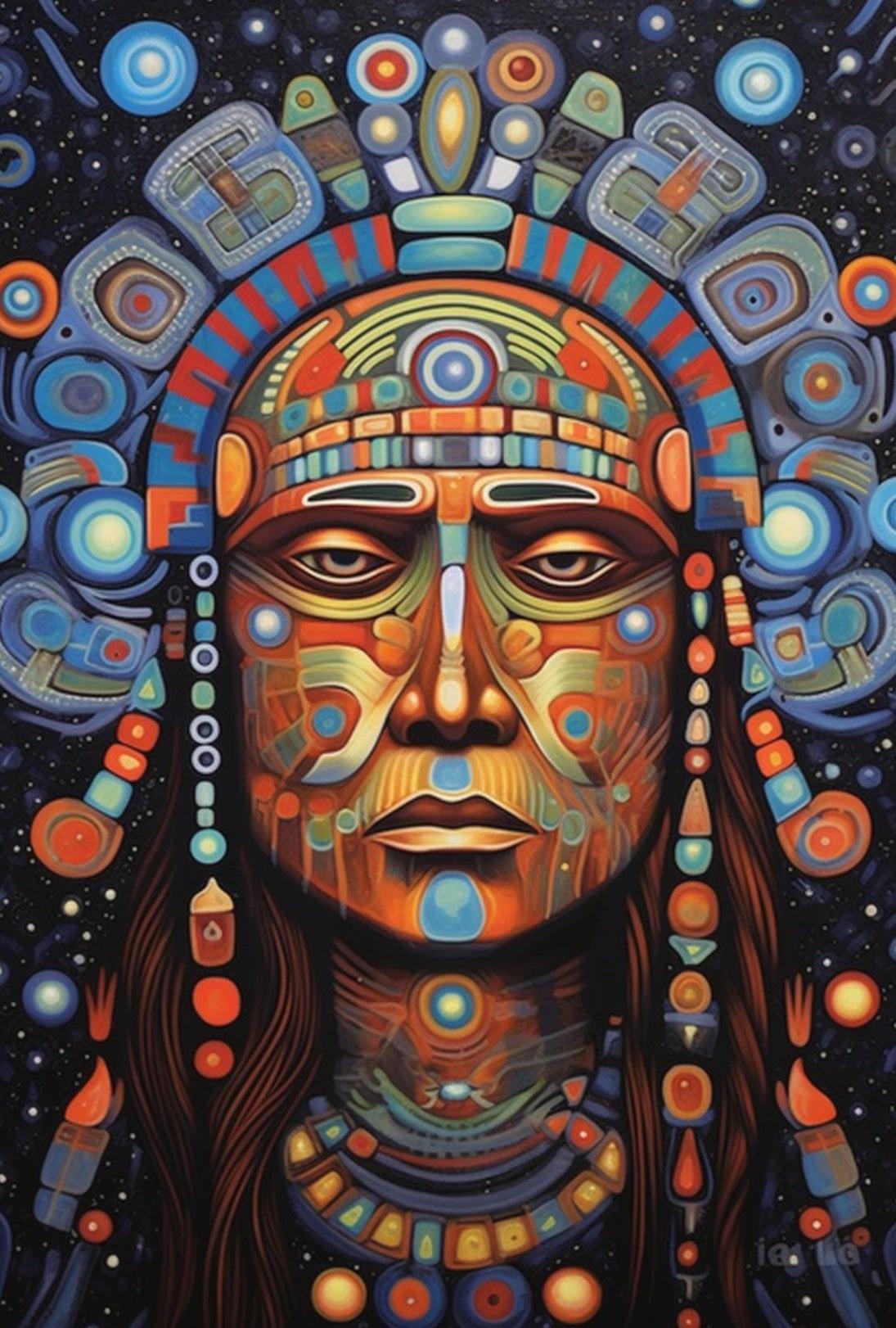 Ancient Cosmic Vibrance Abstract Art Poster PosterGoat