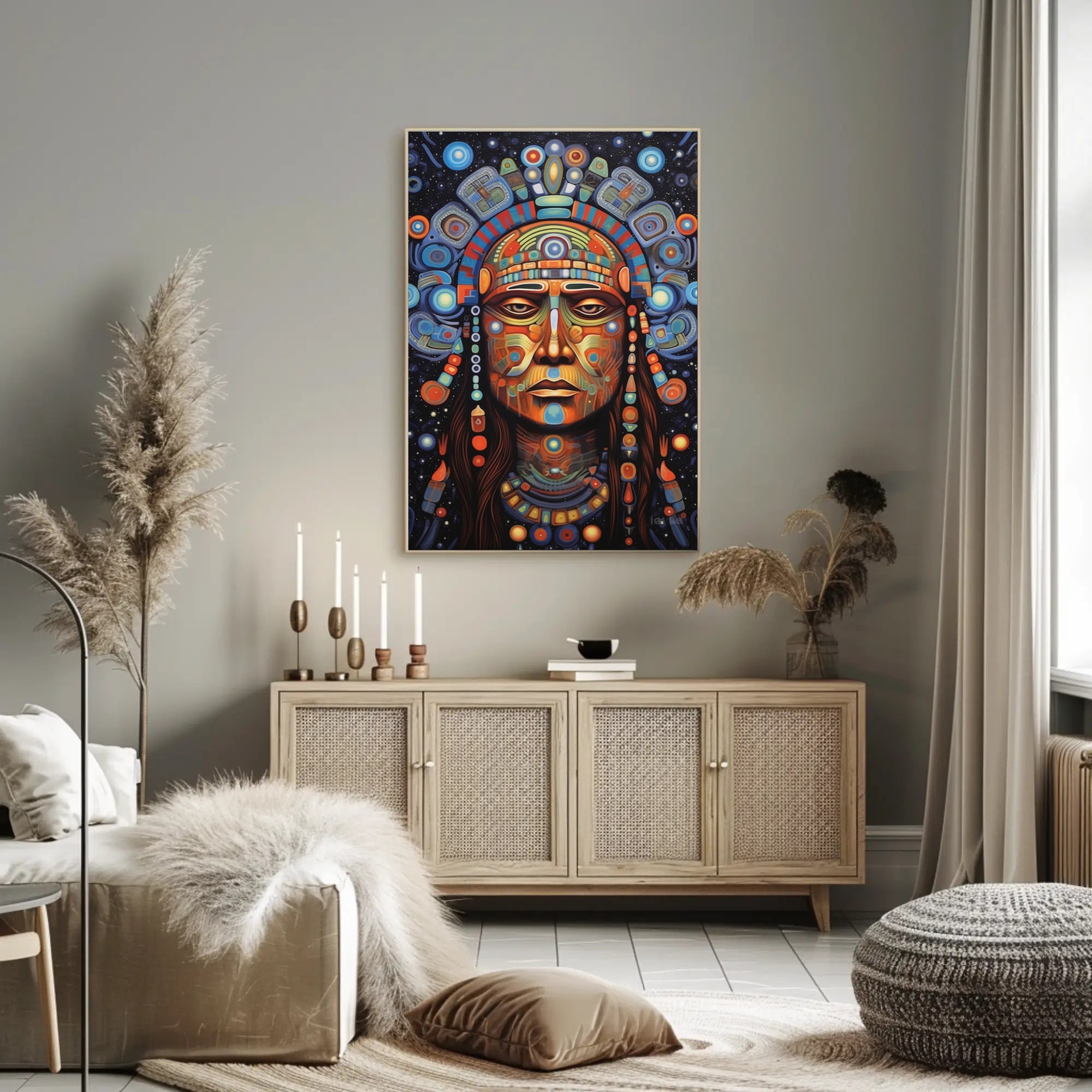 Ancient Cosmic Vibrance Abstract Art Poster PosterGoat