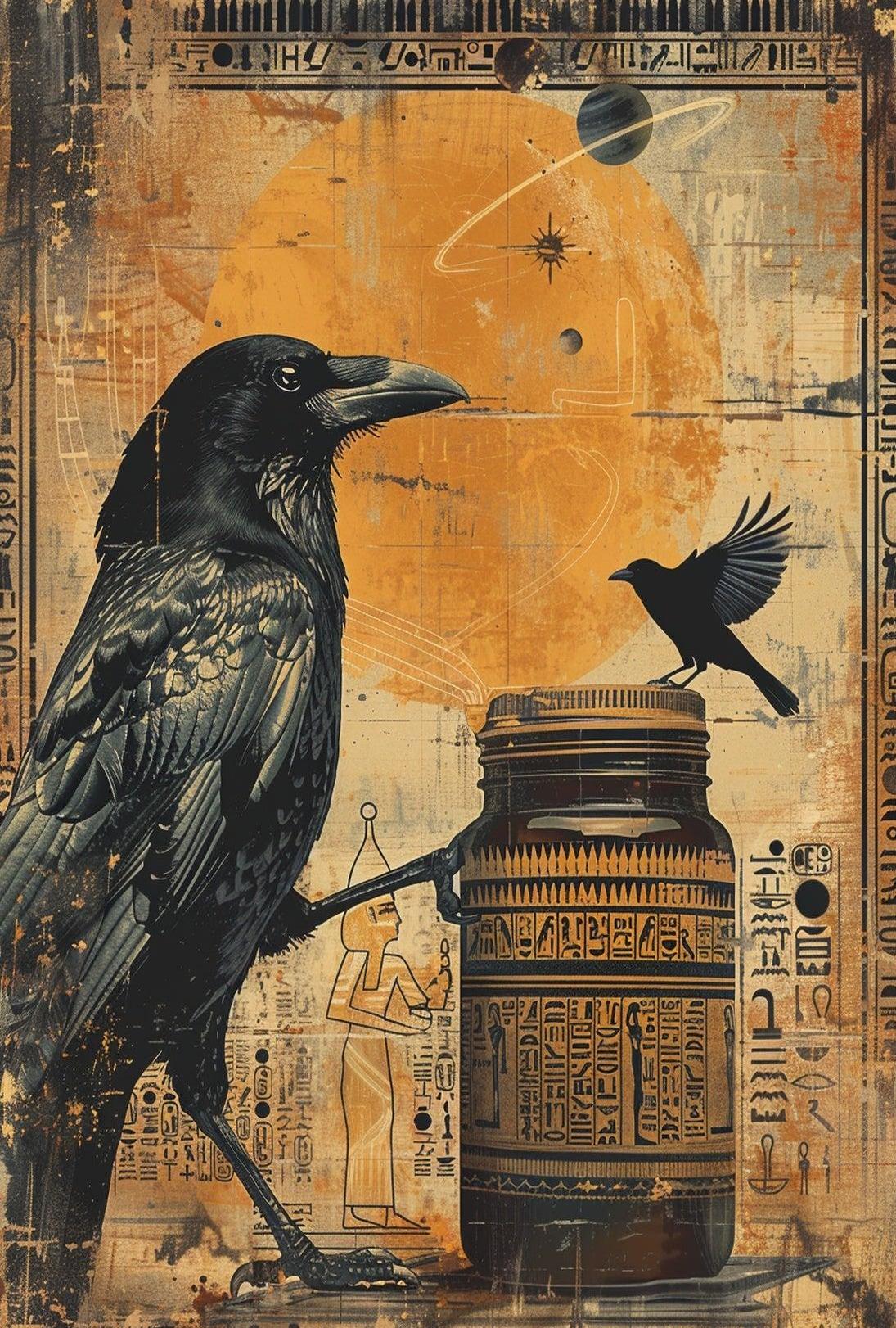 Ancient Egyptian Cosmic Symbols Artistic Poster PosterGoat