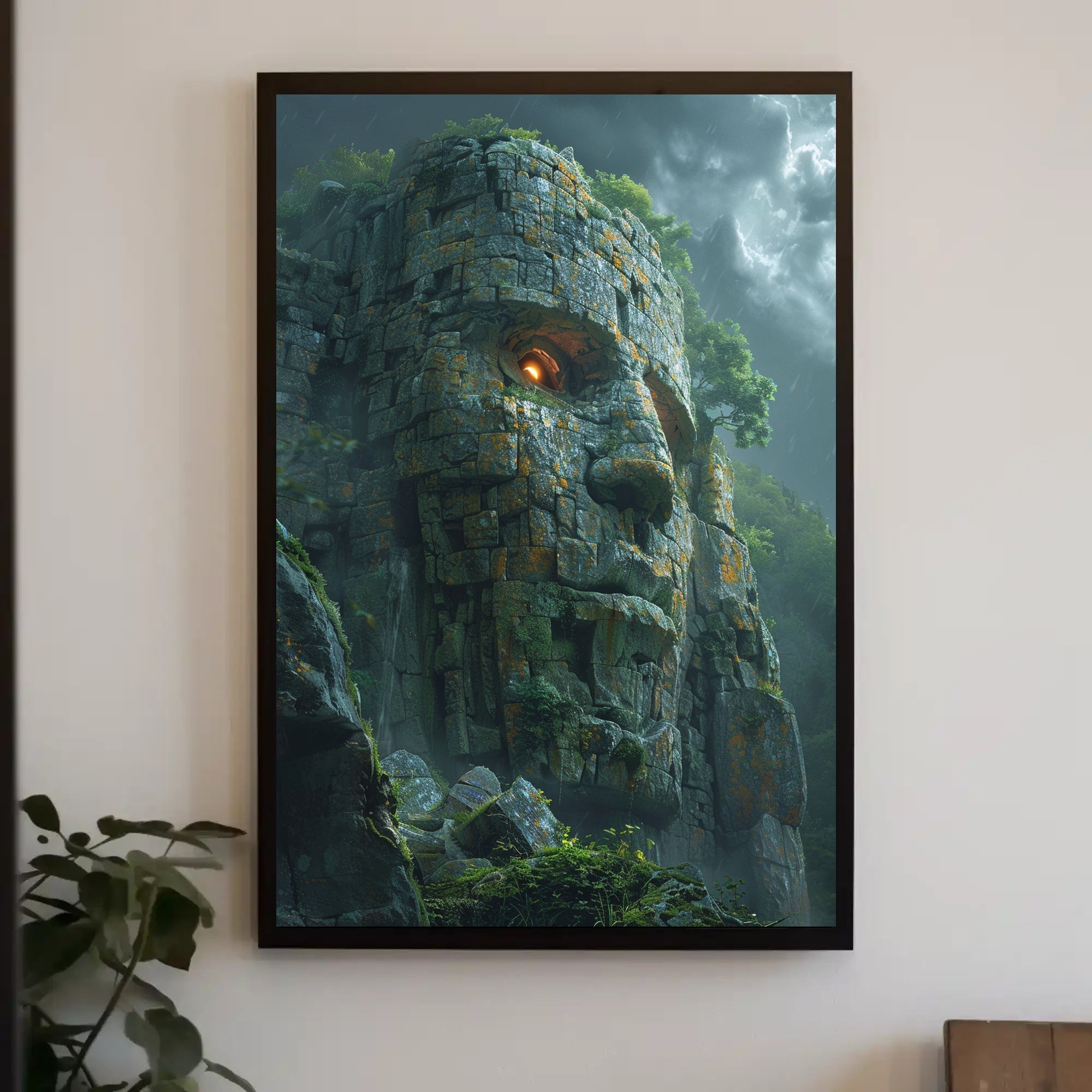 Ancient Face Ruins Adventure - Cultural or Heritage Poster PosterGoat