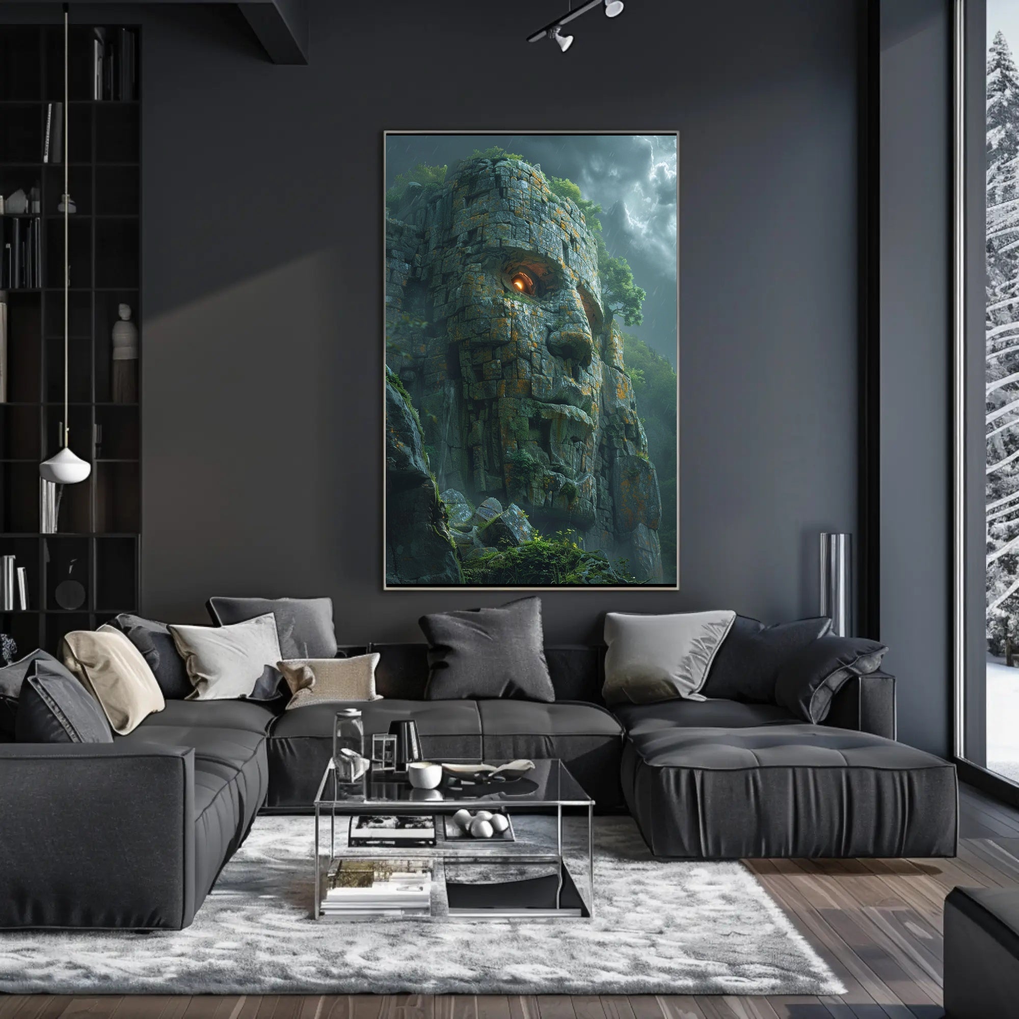 Ancient Face Ruins Adventure - Cultural or Heritage Poster PosterGoat