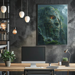 Ancient Face Ruins Adventure - Cultural or Heritage Poster PosterGoat