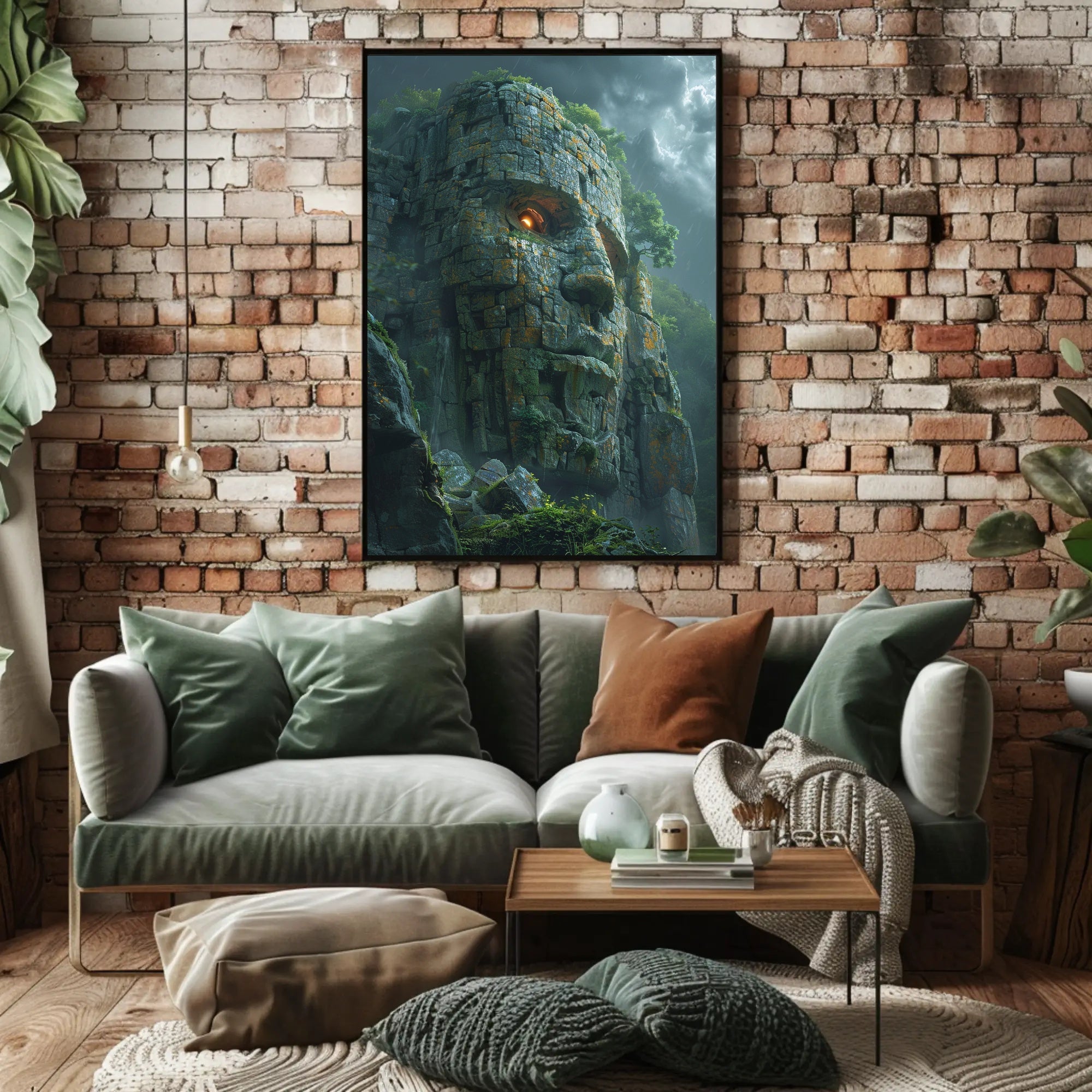 Ancient Face Ruins Adventure - Cultural or Heritage Poster PosterGoat