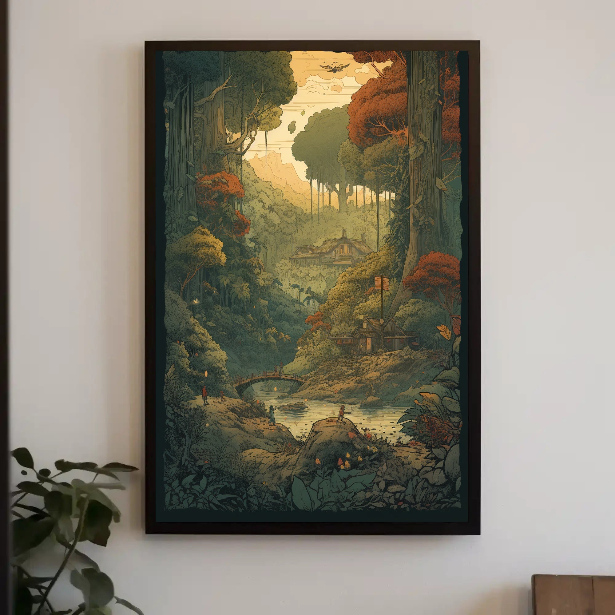 Ancient Fantastical Forest Landscape Cultural or Heritage Poster PosterGoat