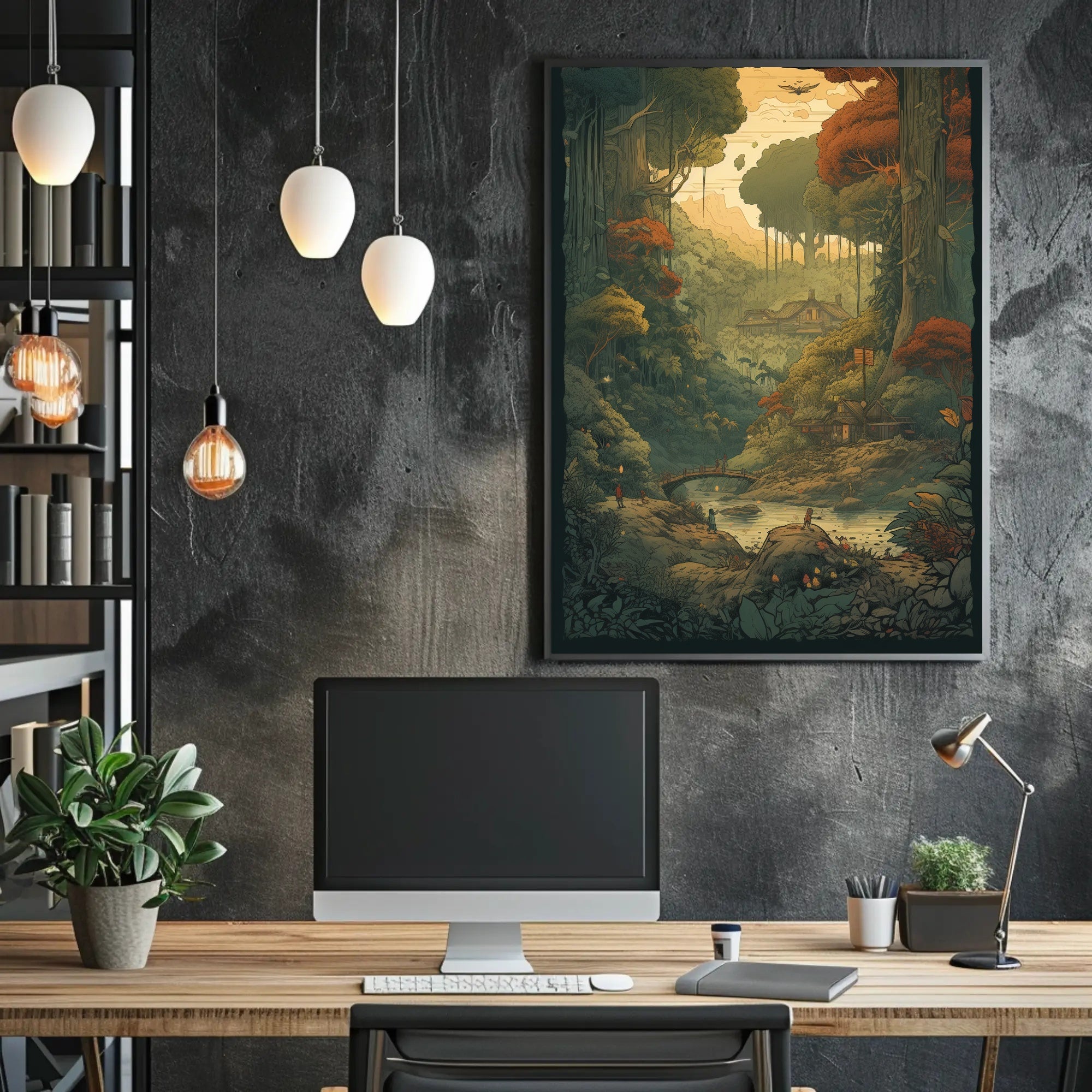 Ancient Fantastical Forest Landscape Cultural or Heritage Poster PosterGoat