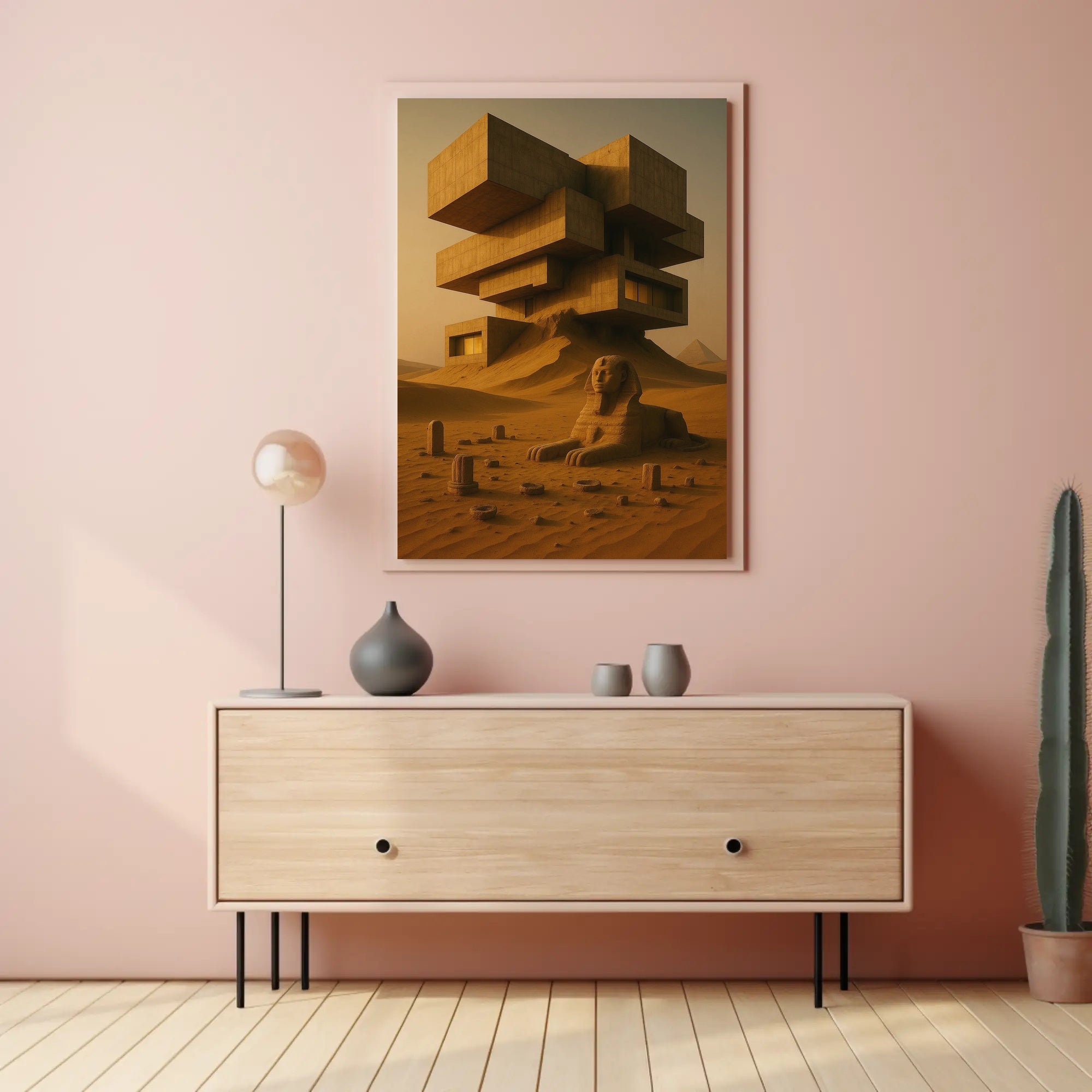 Ancient Futurism Egyptian Landscape Futuristic Sci-Fi Poster PosterGoat