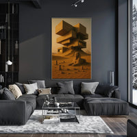 Ancient Futurism Egyptian Landscape Futuristic Sci-Fi Poster PosterGoat