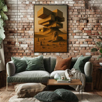 Ancient Futurism Egyptian Landscape Futuristic Sci-Fi Poster PosterGoat