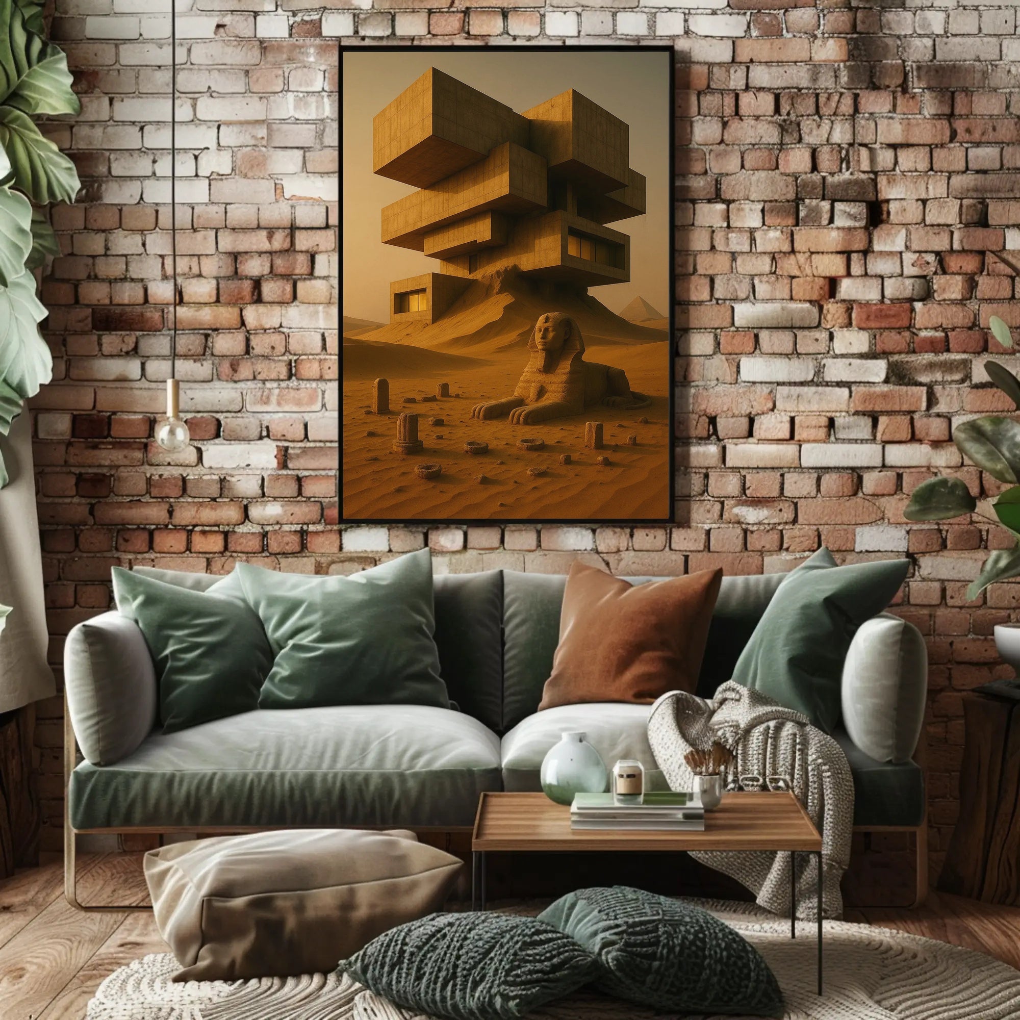 Ancient Futurism Egyptian Landscape Futuristic Sci-Fi Poster PosterGoat