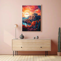 Ancient Greek Temple Scenic Landscape Heritage Poster PosterGoat