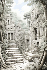 Ancient Jungle Ruins Adventure Cultural or Heritage Poster PosterGoat