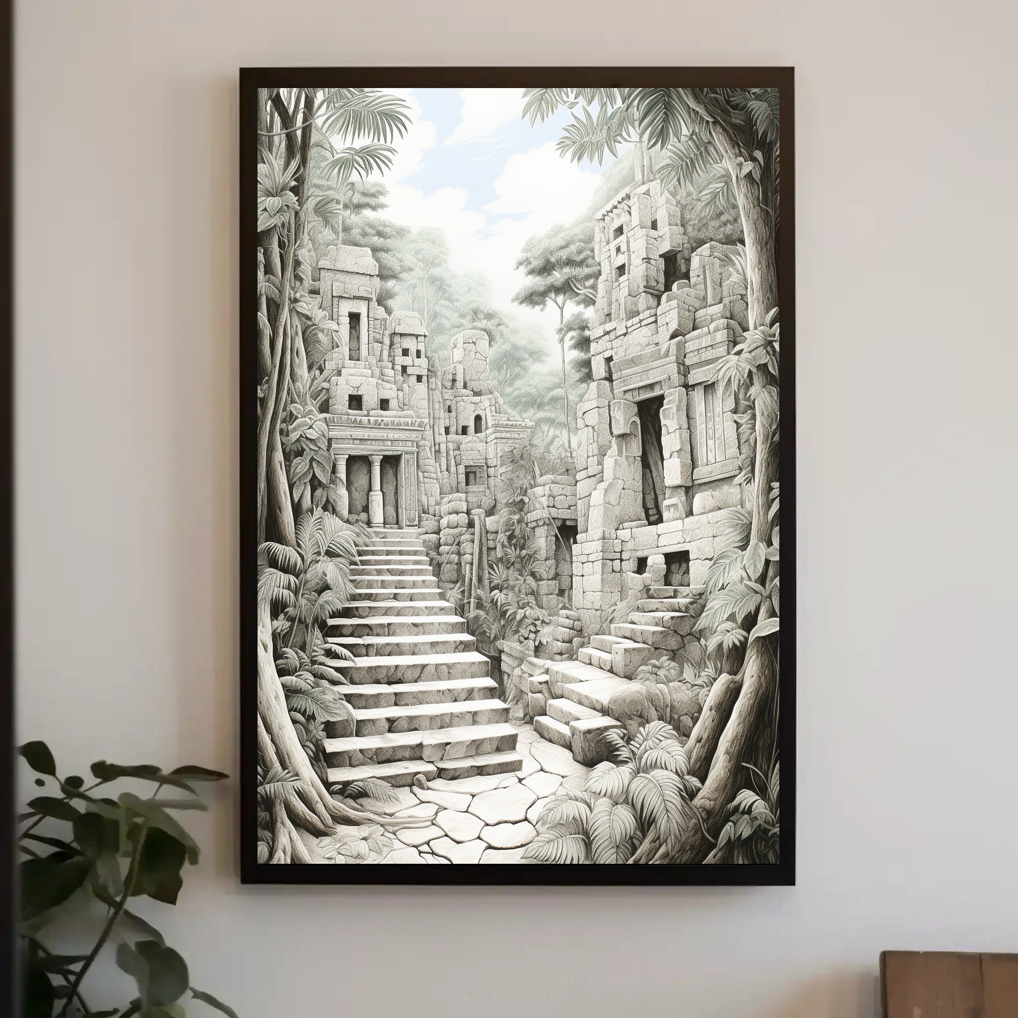 Ancient Jungle Ruins Adventure Cultural or Heritage Poster PosterGoat