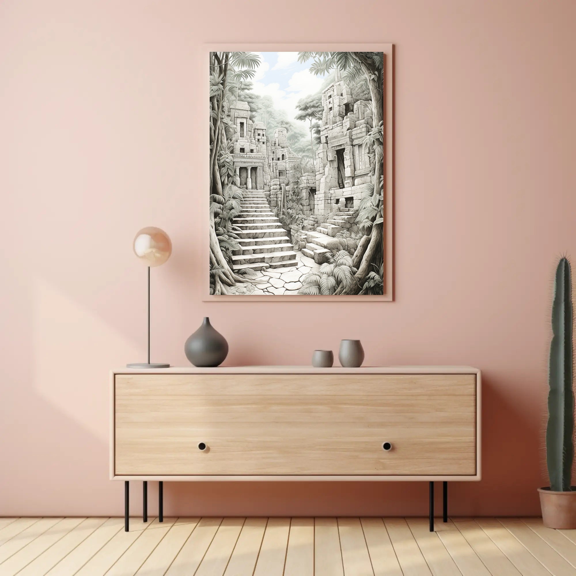 Ancient Jungle Ruins Adventure Cultural or Heritage Poster PosterGoat