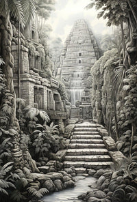 Ancient Jungle Temple in Mesoamerica Cultural or Heritage Poster PosterGoat