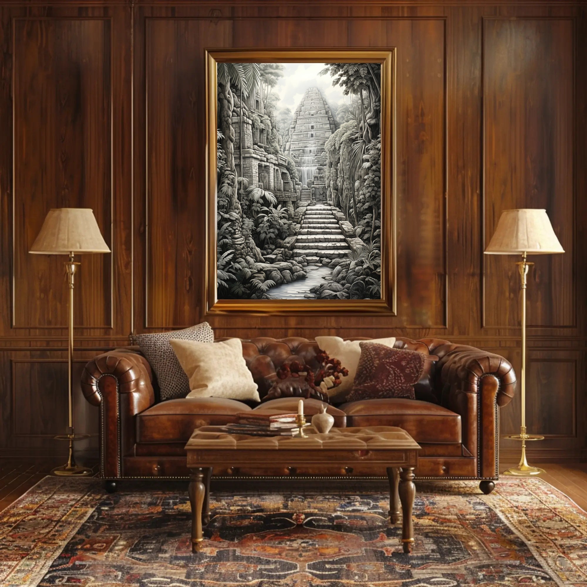 Ancient Jungle Temple in Mesoamerica Cultural or Heritage Poster PosterGoat