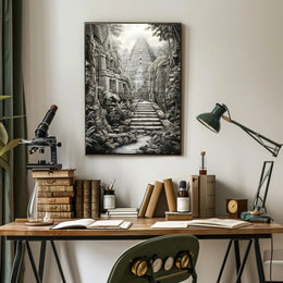 Ancient Jungle Temple in Mesoamerica Cultural or Heritage Poster PosterGoat