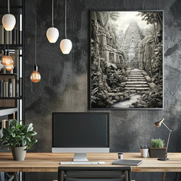 Ancient Jungle Temple in Mesoamerica Cultural or Heritage Poster PosterGoat