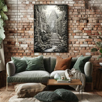 Ancient Jungle Temple in Mesoamerica Cultural or Heritage Poster PosterGoat