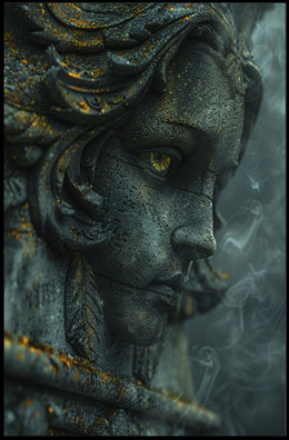 Ancient Mystical Stone Sculpture Photorealistic Fantasy Mythology Poster PosterGoat