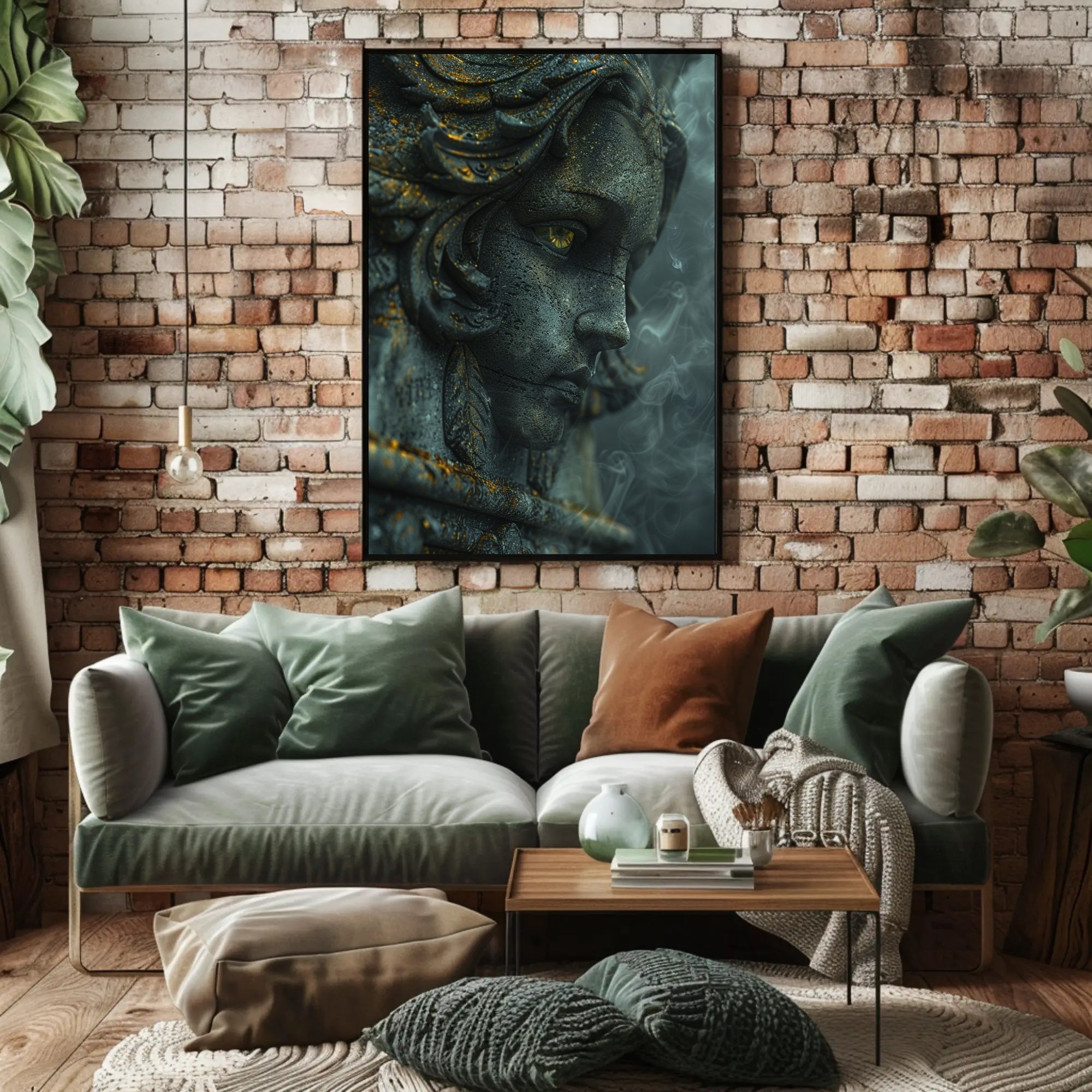Ancient Mystical Stone Sculpture Photorealistic Fantasy Mythology Poster PosterGoat